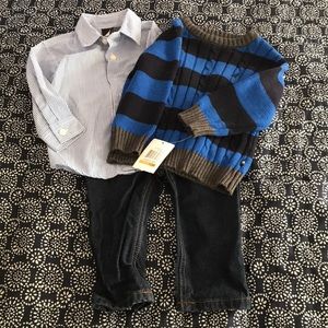 Nautica sweater, button down and jeans (NWT)